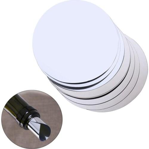 ROSENICE 20pcs Silver Aluminum Foil Wine Pourer Disc Foldable Flexible Drip Stop Pour Spouts Disk Drop Stop Pouring Disks
