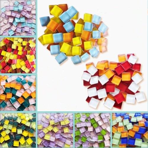 300pcs / pack 1x1cm crystal glass mosaic DIY hobbies tiles creativity art materia kids handmade material