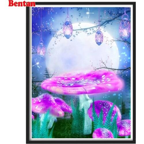 5D DIY Diamond Painting Landscape Cartoon Mushroom Mosaic Gift Diamond Embroidery Rhinestones Cross Stitch Furniture Decoration