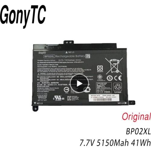 GONYTC 41Wh 7.7V BP02XL Battery For HP Pavilion Notebook 15 849569-421 849569-541 849569-542 849569-543 849909-850 HSTNN-UB7B