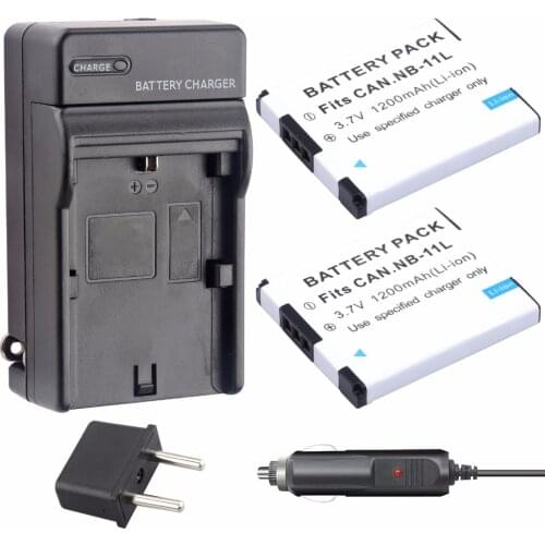 NB-11L NB 11L Battery (2-Pack) + Charger kit For Canon NB-11LH A2300 IS, A2400 A3500, A4000 ,ELPH 130 140 IS IXUS 285 IXUS 285