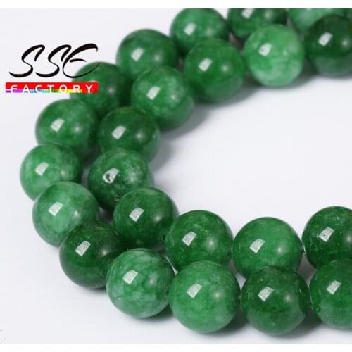 Wholesale Natural Green Jades Beads Round Loose Spacer Beads 15" Strand 4/6/8/10/12mm For Jewelry Making Bracelet Accessories J9