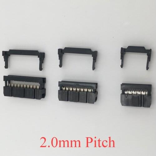 FC 26P 30P 34P 40P 26 30 34 40 Pins 2.0mm Pitch Double Row Space ISP IDC Connector Flat Cable Female Header Horn Socket Box