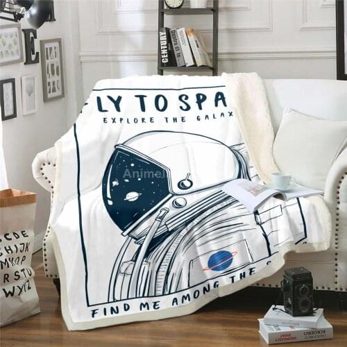 Astronaut Throw Blanket 3D Print Fleece Blankets For Beds Home Textile Luxury Adult Gift Warm Soft Winter Bedspread Cartoon Kids
