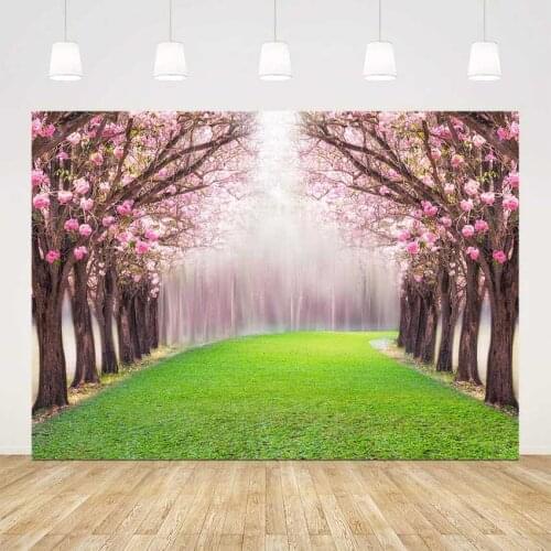 Spring flower backdrop for photography floral tree background for photo studio green path wedding bridal shower photo booth prop