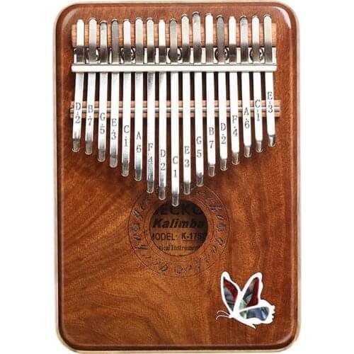 GECKO 17 Keys Kalimba Mbira African Mahogany Finger Thumb Piano Wooden Keyboard Percussion Musical Instrument Gift