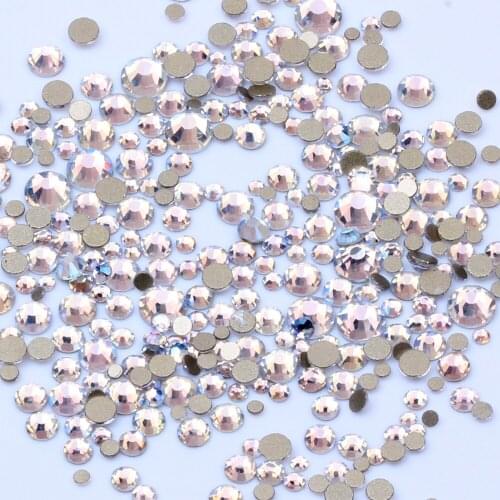 Blue Moon Many Size Non Hotfix Gold Bottom Crystal Rhinestones Glass Glue On For Wedding Dresses DIY Nail Art Decorations