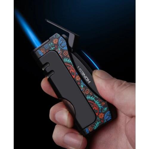 Honest creative multi-function JET Torch Lighter.Metal Butane GAS Inflatable Lighter with personalized CIGAR Knife cigarette set