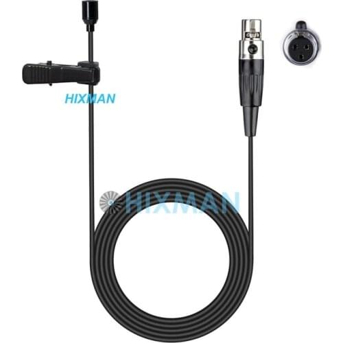 HIXMAN Black LM2-AK OmniDirectiona Lav Lavalier Lapel Condenser Microphone For AKG SAMSON Audix Wireless beltpack transmitter