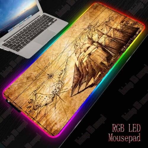 XGZ Ship Map Gaming RGB Mouse Pad Gamer Computer Mousepad RGB Backlit Mause Pad Large Mousepad XXL for Desk Keyboard LED Mice Ma