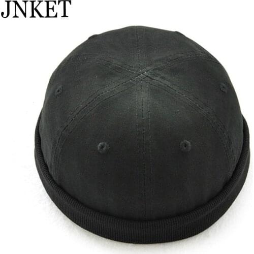 JNKET NEW Men Women Skullcap Cotton Beanies Hat Folding Portable Hats Adjustable Hook & Loop Brimless Hat Bonnet Casquette