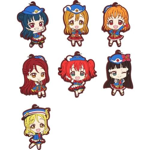 Love Live Lovelive Sunshine Aqours Anime Yoshiko Chika You Kurosawa Kunikida Hanamaru Ruby Riko Mari Rubber Strap Keychain