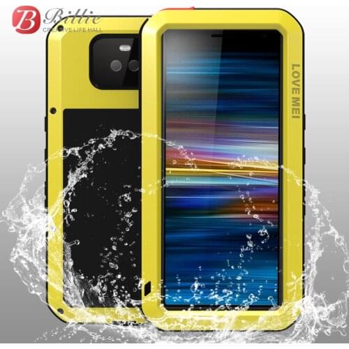 LOVE MEI Metal Aluminum Case For Sony Xperia 10 Cover Powerful Armor Shockproof Life Waterproof Case For Sony 10/10 Plus Cases