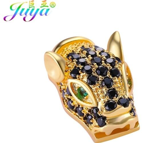 Micro Pave Black Zircon Decorative Dragon Charm Beads Accessories For Women Men Natural Stones Beadwork Jewelry Making