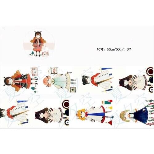 Cute Baby Girl Washi Tapes Bullet Journal Masking Tape Adhesive Tape DIY Scrapbooking Washi Stickers