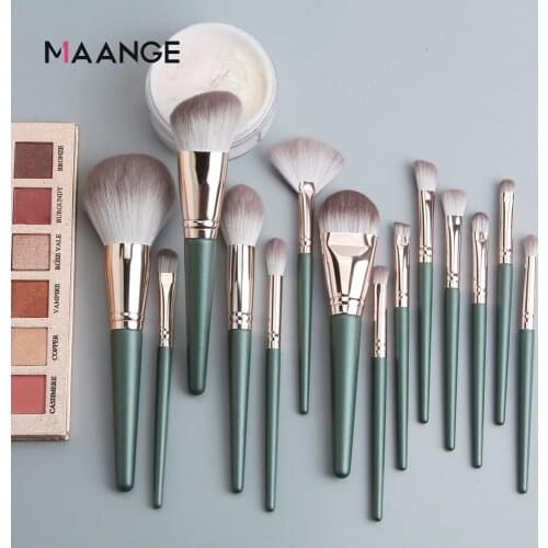 MAANGE 7/12/14pcs Makeup Brushes Tool Natural Brush Set Kit Professional Powder Soft Hair High Quality Highlighter Lip Eyeshadow