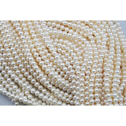 NEW 5-6mm White Natural Real Freshwater Pearl loose Beads strands 15" AA