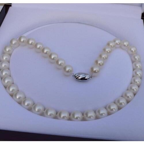Fashion jewelry Free Shipping Fine Jewelry natural pearl 11-12mm round very bright light Pearl necklace 18INCH