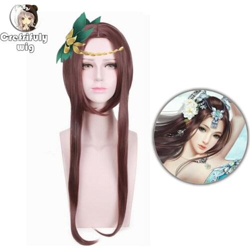 5v5 Arena Game Arena of Valor Middle Part Dark Brown Cosplay Wig Costume Synthetic Hair Layered Costume Party Wigs For Halloween
