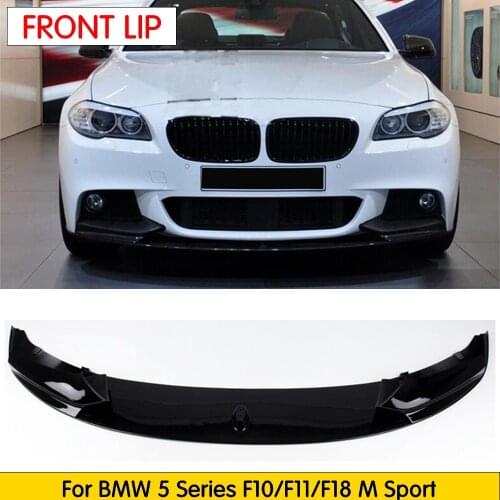 Front Lip For BMW 5 Series F10/F11/F18 M Sport 2013-2016 PP Material Bumper Front Lip Glossy balck/Matte black/Carbon Fiber