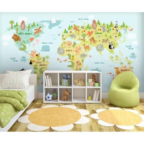 Custom wallpaper childrens room world map background mural home decoration 3d living room bedroom mural 3d wallpaper