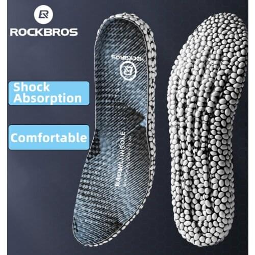 ROCKBROS Hiking Running Insoles For Shoes PU Popped Rice Particle Foam Damping Breathable Protects Knees Templates For Feet
