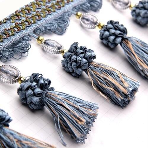 Luxury Knitted Lace Ribbon Sewing Trim Embroidered Curtain Accessories Fabric 6 Yards