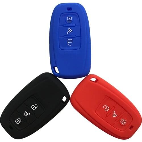 Silica Gel smart Key Car Case for Audi Q5 A3 A4L A5 A6L A8L Q3 Q7 remote contro Key remodel shell car key cover cap fob holder