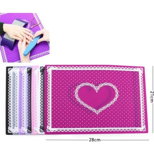 Silicone Nail Mat Foldable Nail Table Mats Lace Nail Hand Pillow Pad Cute Dot Manicure Table Washable Nail Color Pads Nail Art