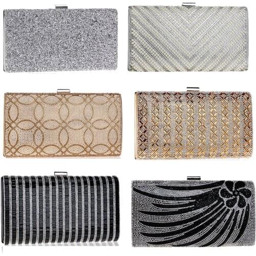 Rhinestones Women Handbags Beading Party Clutch Shoulder Chain Holder Purse Wedding Female Diamonds Messenger Bags