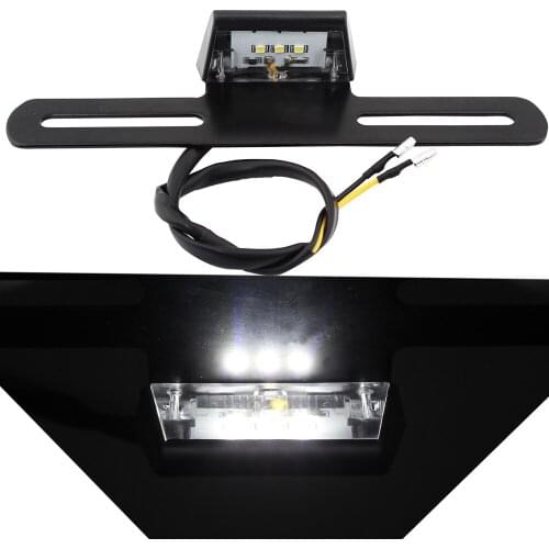 LED Brake Tail Light Indicator Motorcycle License Plate Frame Holder For Harley Honda Cruiser Chopper Universal 12V Bracket