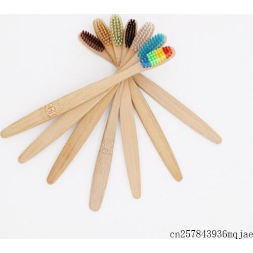 100pcs Toothbrush for Oral Health Wood Handle Toothbrushes Low Carbon Medium Soft Bristle