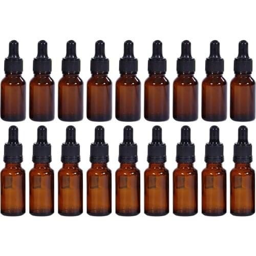 10PCS 5ML 10 PCS 10ML Portable Empty Refillable Amber Glass Bottles with Glass Eye Dropper for Essential Oils Lotions Perfumes