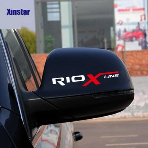 2pcs Car Rearview Mirror Sticker For Kia Rio Xline