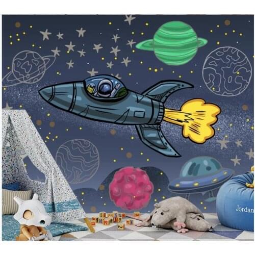 Custom photo 3d wallpaper Hand-painted spaceship childrens room home decor 3d wall murals wallpaper for walls 3 d