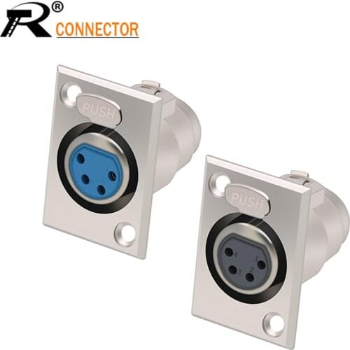 1pc 4 pin XLR connector YS1K3F2 Nickel Plated 4pin XLR Female jack panel mount connector Professional speaker plug powercon