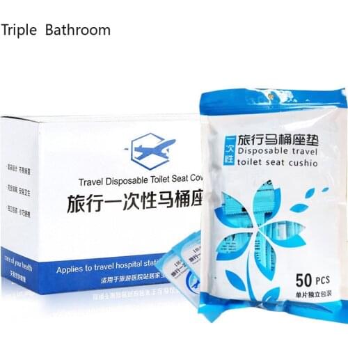 50 pcs/set Household Disposable Toilet Cushion Hotels Universal Toilet mat Sticker Seat Cover Travel Health Protective Film