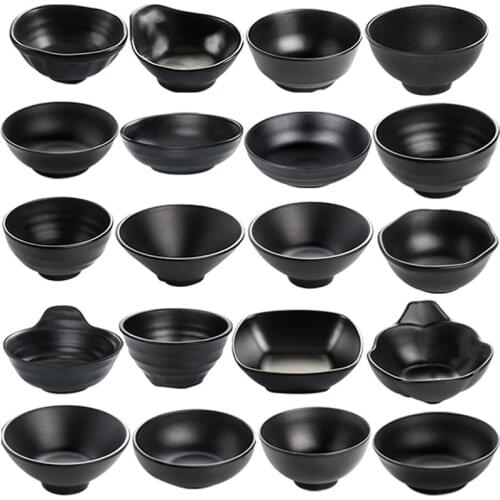 A5 Melamine Bowl Japanese Style Frosted Noodles Bowl Mini Bowl Hot Pot Noodle Hotel Tableware Black Ramen Rice Soup Bowl