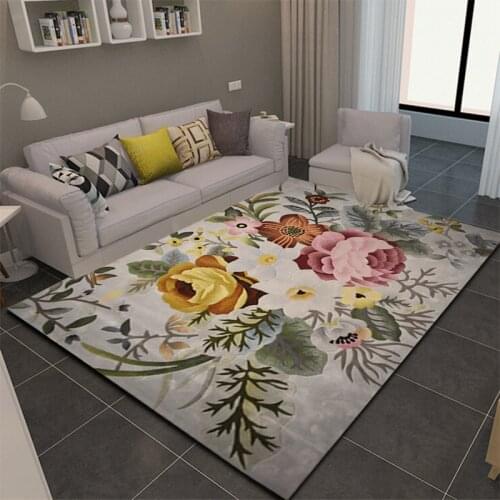 ALITEXTILEBTOC Jacquard Carpet Plus Size 100% Wool Hand Carved Floral Tapis Salon For Home Rectangle Non-slip Parlor Soft Carpet