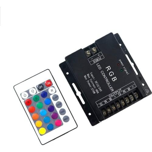 48A 576W RGB led controller DC12-24V with 24K IR wireless remote led control for 3528 5050 5730 led flexible strip High power