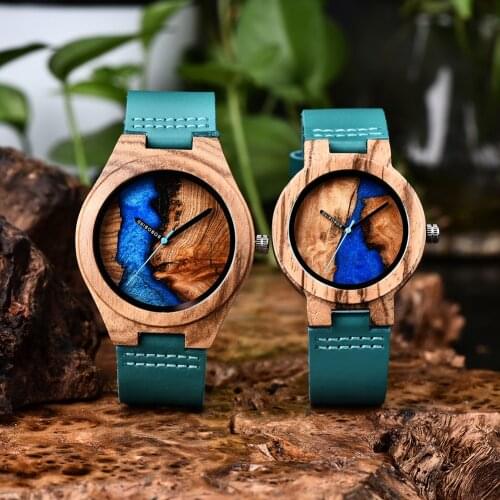 Unique Dial Couples Watch BOBO BIRD Casual Japanese Quartz Wristwatch Mens Clock Leather Strap With BOX OEM Accept Dropship