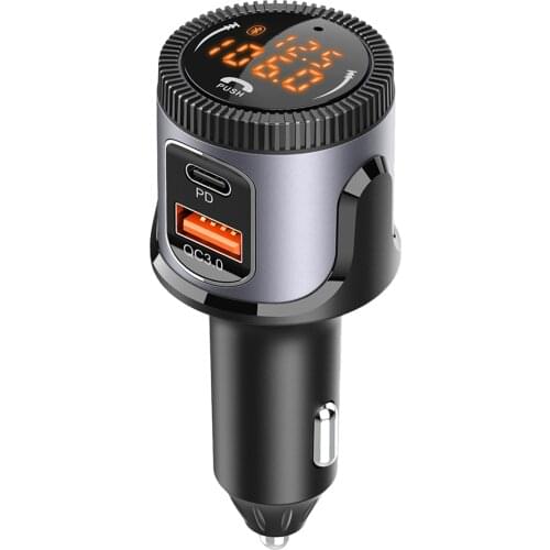 Voltage Display ABS FM Transmitter MP3 Player Universal -compatible Multifunction Fast Charging Mini Portable PD 3.0