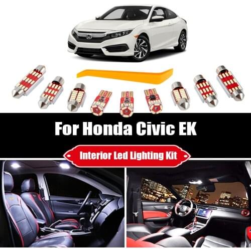 For Honda Civic 6 VI EK EK3 EK4 EK9 1996-1999 2000 Canbus Vehicle Led Interior Light License Plate Lamp Kit Car Lighting Bulbs