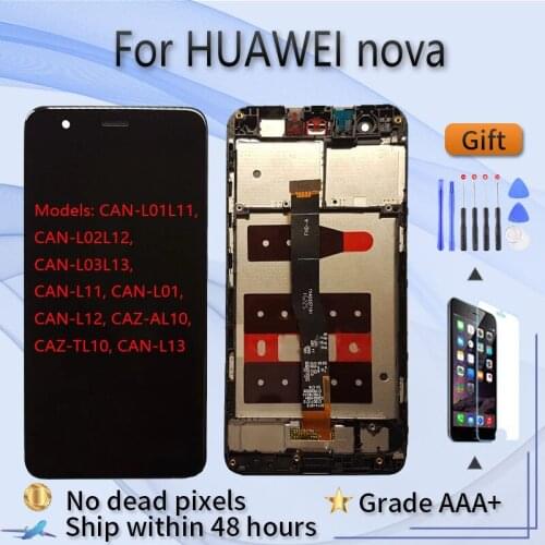 For HUAWEI Nova CAN-L01 L11 L02 L12 L03 L13 L11 L01 L12 Original LCD screen assembly with front case Black white
