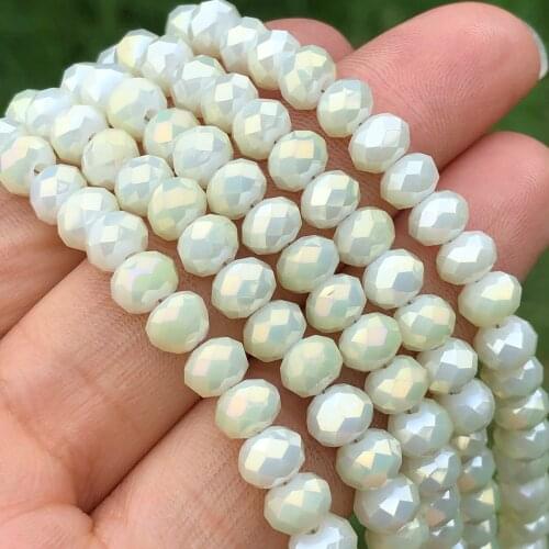 Porcelain AB Yellow Crystal Glass Beads Faceted Rondelle Spacer Beads For Jewelry Making Diy Lariat Earring Bracelet Accessories