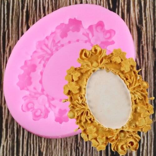 Retro Fashion Frame Shape For Cake Decorating Tools Chocolate Mold For The Kitchen Baking DIY Fondant Silicone Mold