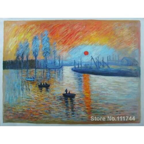 Art landscape Sunrise Claude Monet impressionism Handmade oil painting High quality