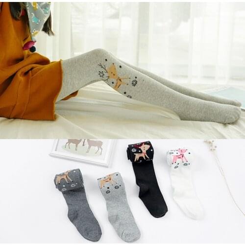 Spring Autumn Kids Children Pantyhose Cotton Tights for Girls cute deer Baby Girl Winter Clothes Christmas princess Socks