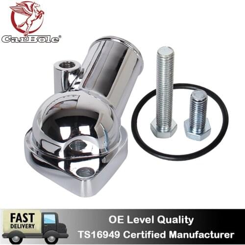 Water Neck Thermostat Housing 15° Small Big Block For For Chevy V 350 454 SBC BBC Chevy Chrome Aluminum Alloy Water Necks