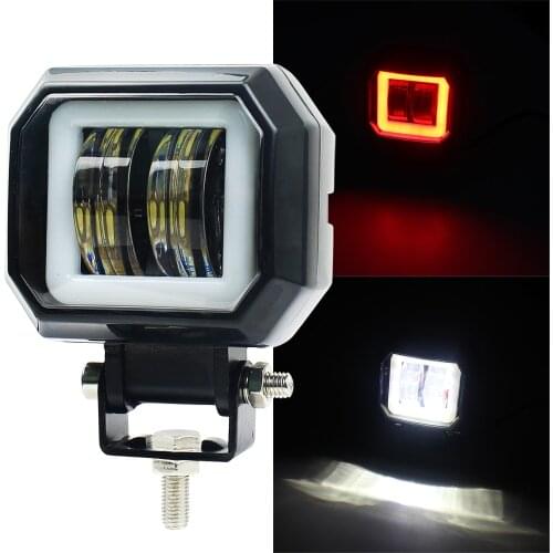Square 2pcs 40W Red Angel Eyes LED Work light offroad lighting accessories for Truck Jeep SUV ATV Boat Motorycle Car 12V 24V